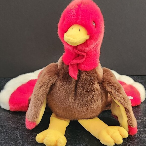 Ty Beanie Baby 1999 Gobbles the Turkey Large Retired - Picture 1 of 9